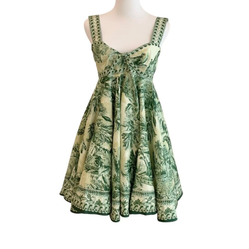 Alemais Sara Mini Twist Sundress in Green - Picture 5 of 8